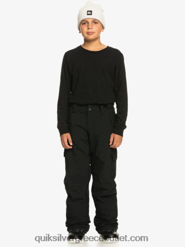 Μαύρο παντελόνι χιονιού 8-16 με μόνωση porter Quiksilver αγόρια 66LP842258 αληθινό μαύρο