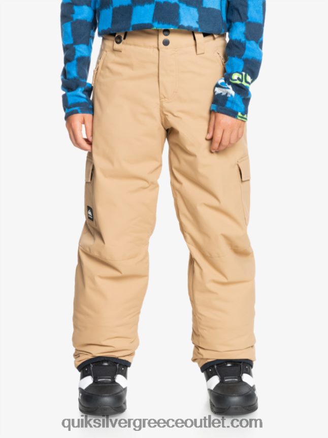 Χακί παντελόνι χιονιού 8-16 με μόνωση porter Quiksilver αγόρια 66LP842260 ταννίνη
