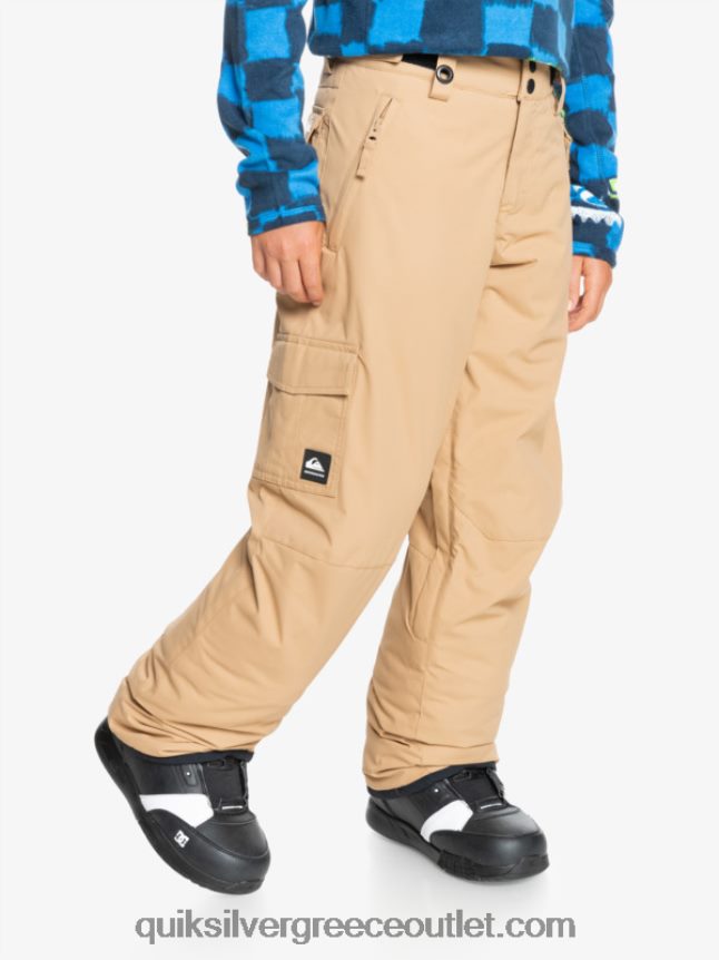 Χακί παντελόνι χιονιού 8-16 με μόνωση porter Quiksilver αγόρια 66LP842260 ταννίνη
