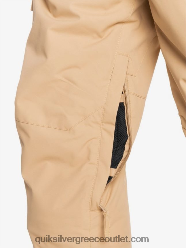 Χακί παντελόνι χιονιού 8-16 με μόνωση porter Quiksilver αγόρια 66LP842260 ταννίνη