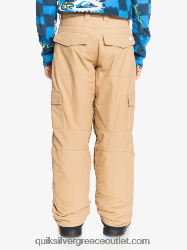 Χακί παντελόνι χιονιού 8-16 με μόνωση porter Quiksilver αγόρια 66LP842260 ταννίνη
