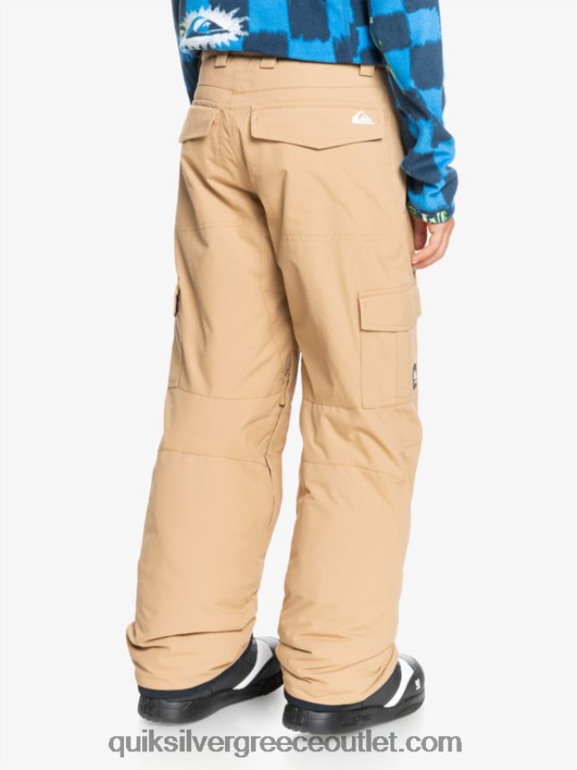 Χακί παντελόνι χιονιού 8-16 με μόνωση porter Quiksilver αγόρια 66LP842260 ταννίνη