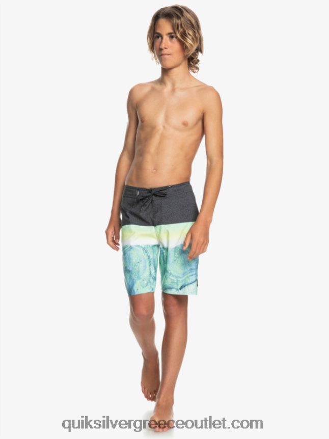 8-16 καθημερινό πάνελ yth 17 σύντομο πίνακα Quiksilver αγόρια 66LP842274 πράσινη τέφρα