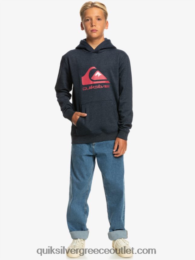8-16 μεγάλο λογότυπο fleece top Quiksilver αγόρια 66LP842247 ναυτικό σακάκι ρείκι