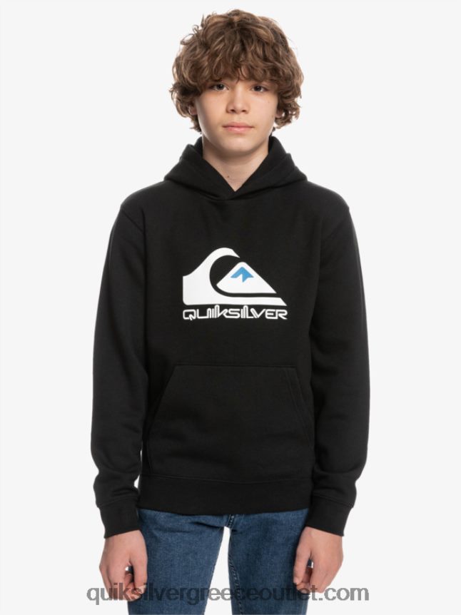 8-16 μεγάλο λογότυπο fleece top Quiksilver αγόρια 66LP842248 μαύρος