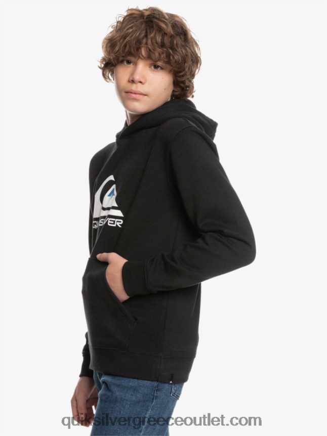 8-16 μεγάλο λογότυπο fleece top Quiksilver αγόρια 66LP842248 μαύρος