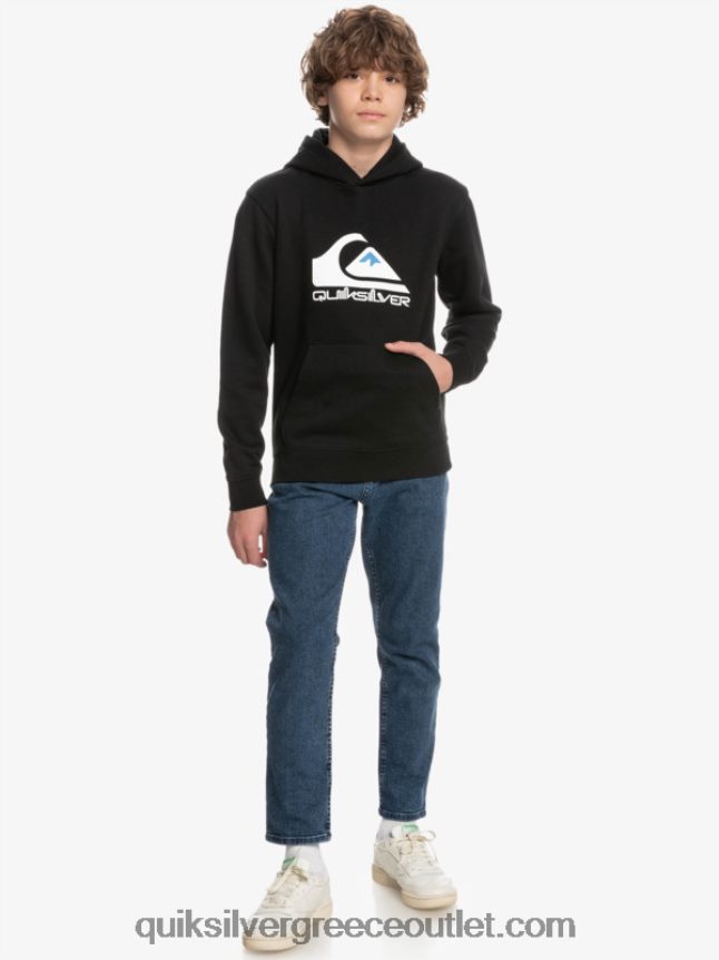 8-16 μεγάλο λογότυπο fleece top Quiksilver αγόρια 66LP842248 μαύρος