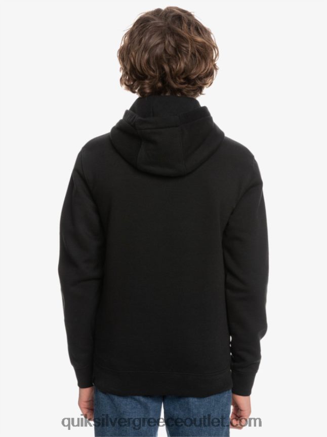8-16 μεγάλο λογότυπο fleece top Quiksilver αγόρια 66LP842248 μαύρος