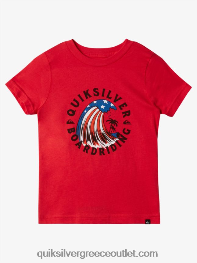 2-7 μπλουζάκι της έδρας του κύματος Quiksilver αγόρια 66LP841930 κόκκινο υψηλού κινδύνου