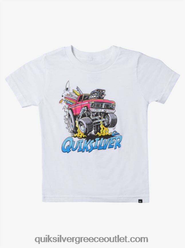 Μπλουζάκι αυτοκινήτου 2-7 αποδράσεων Quiksilver αγόρια 66LP841950 άσπρο
