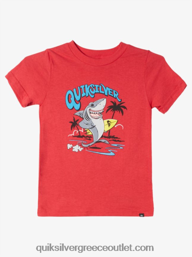 2-7 ξεπλυμένα μπλουζάκια Quiksilver αγόρια 66LP841968 κόκκινο υψηλού κινδύνου