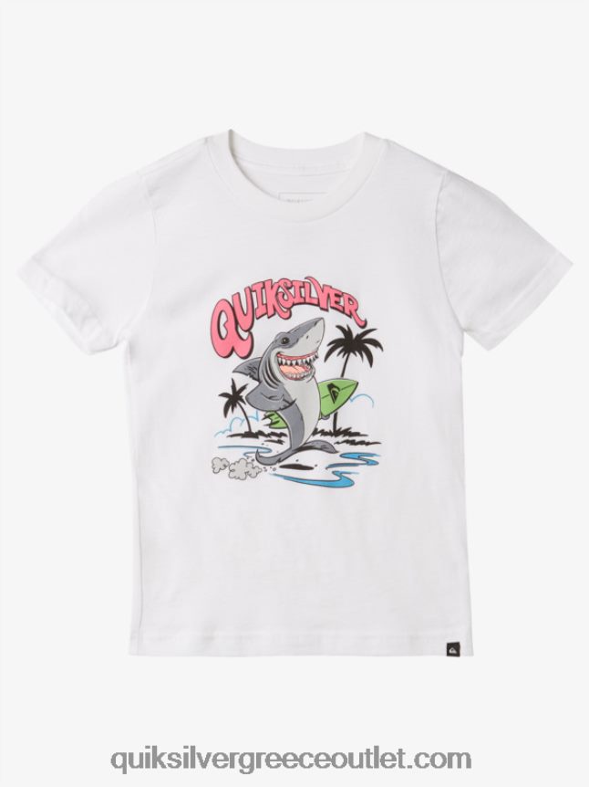 2-7 ξεπλυμένα μπλουζάκια Quiksilver αγόρια 66LP841970 άσπρο