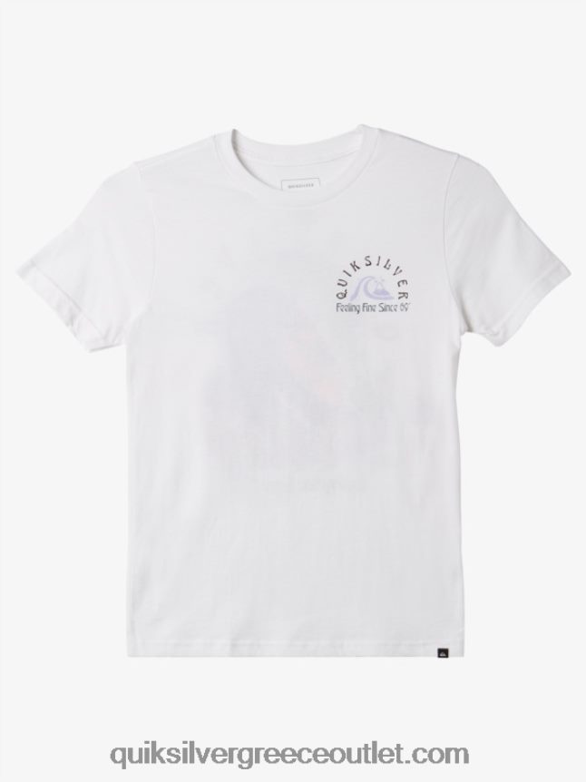 8-16 το αρχικό βαρέλι μπλουζάκι Quiksilver αγόρια 66LP841939 άσπρο