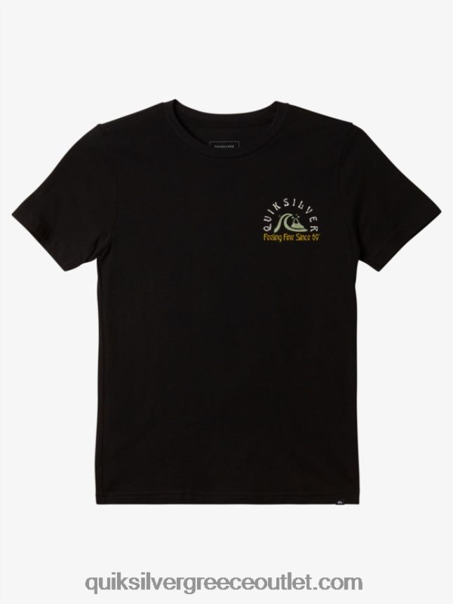 8-16 το αρχικό βαρέλι μπλουζάκι Quiksilver αγόρια 66LP841940 μαύρος