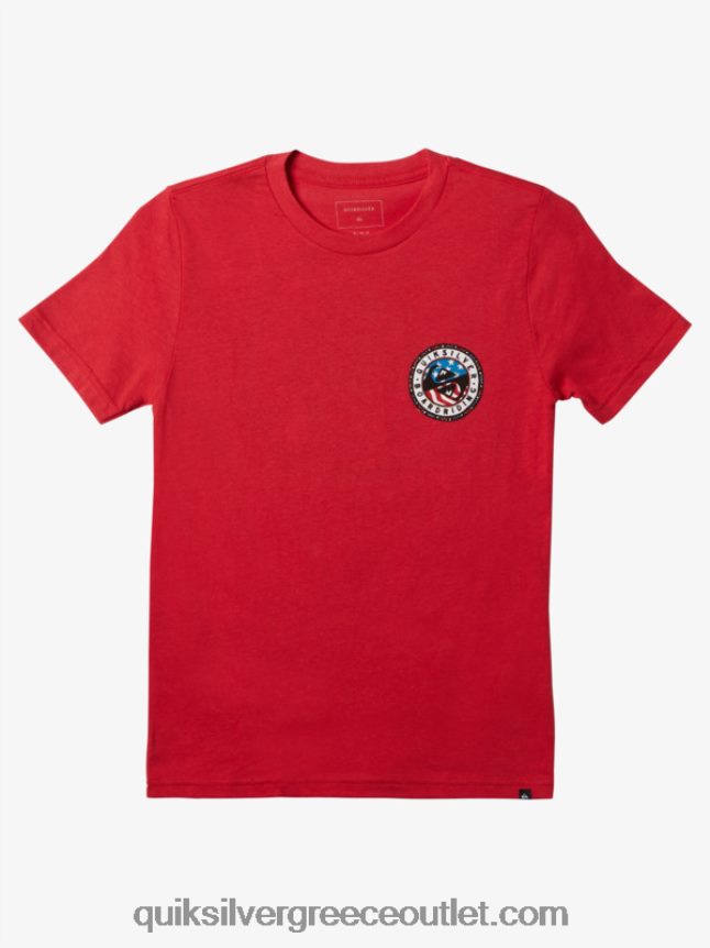 Καλοκαιρινό διασκεδαστικό μπλουζάκι 8-16 Quiksilver αγόρια 66LP841942 κόκκινο υψηλού κινδύνου