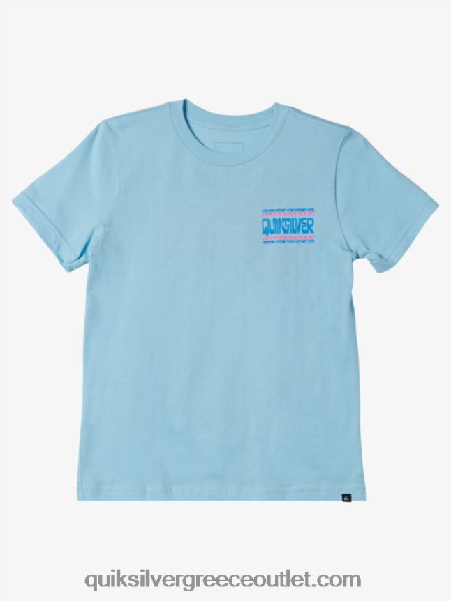 Μπλουζάκι με 8-16 στρεβλωμένους καρέ Quiksilver αγόρια 66LP842154 μπλε του ουρανού
