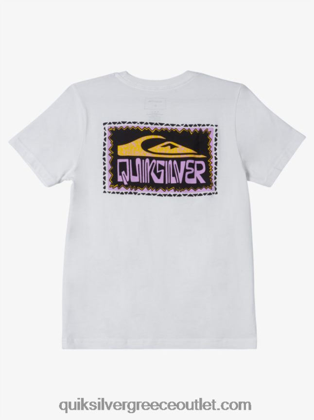 Μπλουζάκι με 8-16 στρεβλωμένους καρέ Quiksilver αγόρια 66LP842155 άσπρο