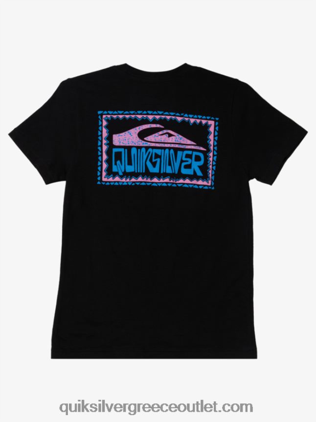 Μπλουζάκι με 8-16 στρεβλωμένους καρέ Quiksilver αγόρια 66LP842156 μαύρος