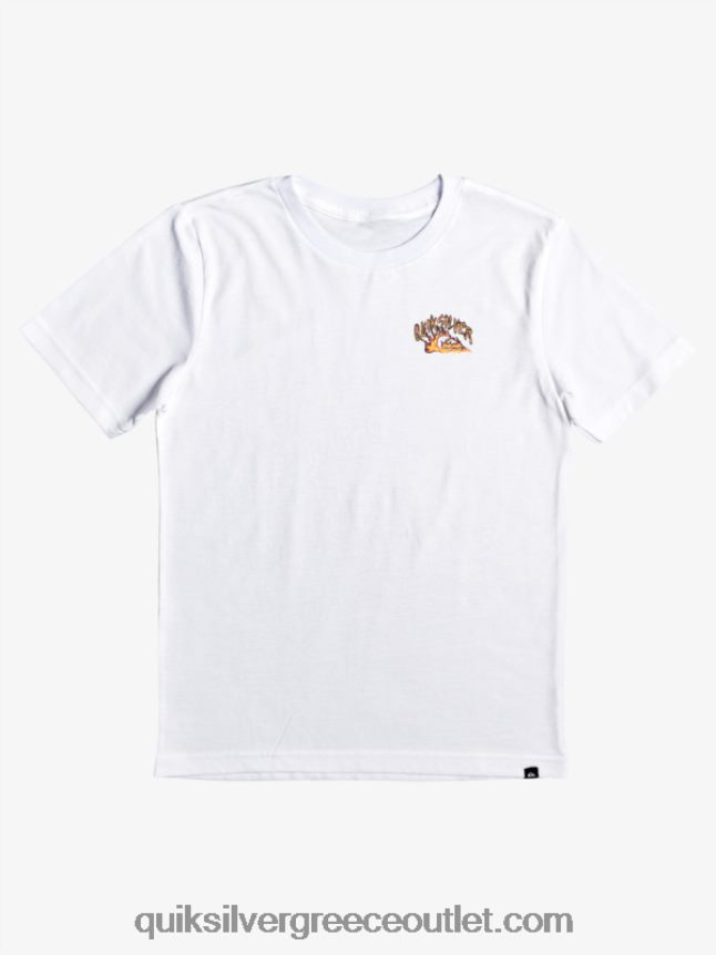 Μπλουζάκι φύλακα 8-16 κυμάτων Quiksilver αγόρια 66LP842229 άσπρο