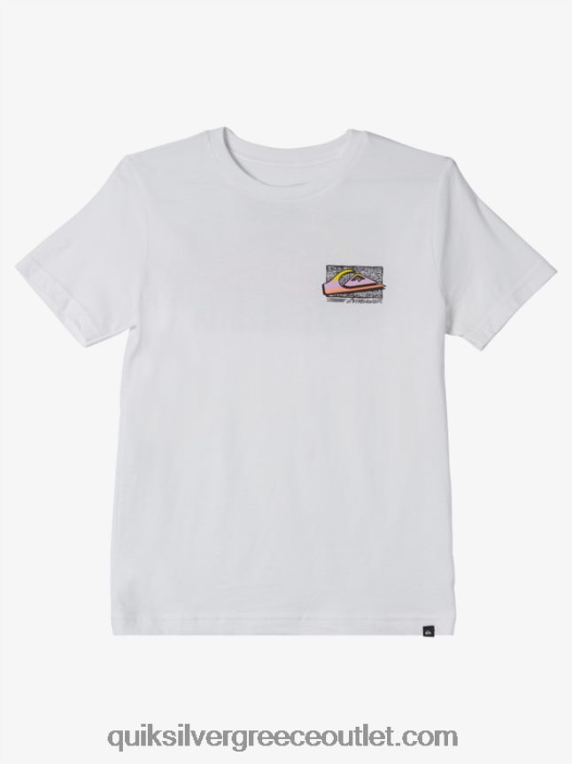 8-16 ρετρό fade μπλουζάκι Quiksilver αγόρια 66LP842123 άσπρο