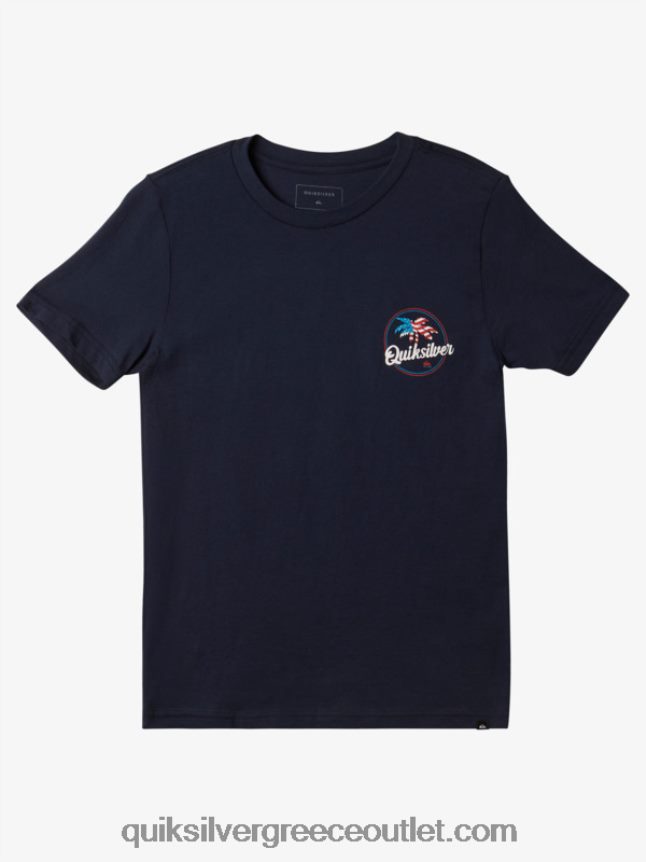 8-16 palm breezy t-shirt Quiksilver αγόρια 66LP841957 ναυτικό μπλέιζερ