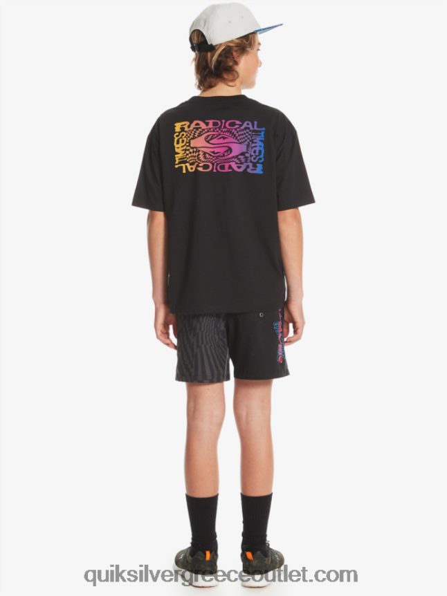 Μπλουζάκι με σημαία 8-16 radical Quiksilver αγόρια 66LP841966 μαύρος