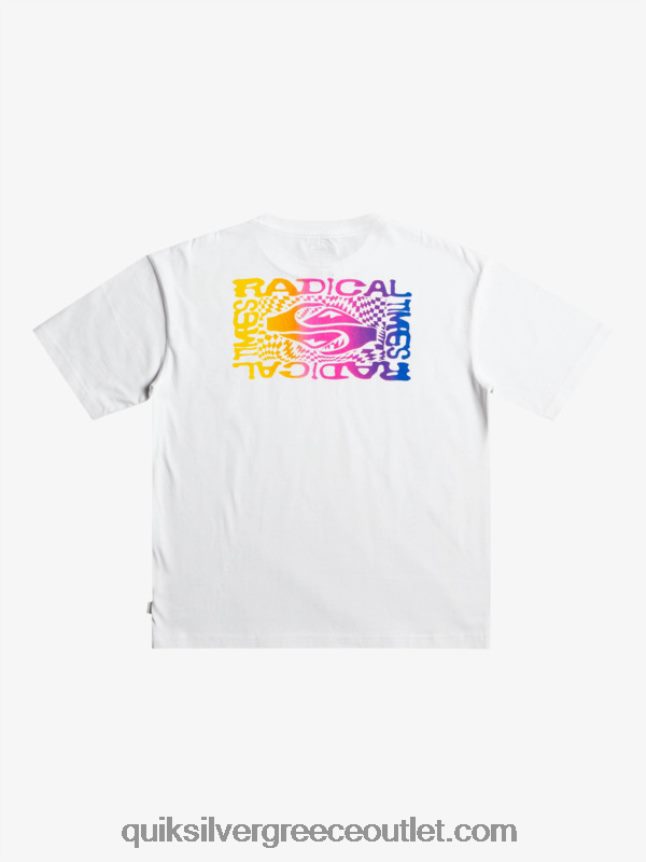 Μπλουζάκι με σημαία 8-16 radical Quiksilver αγόρια 66LP841967 άσπρο
