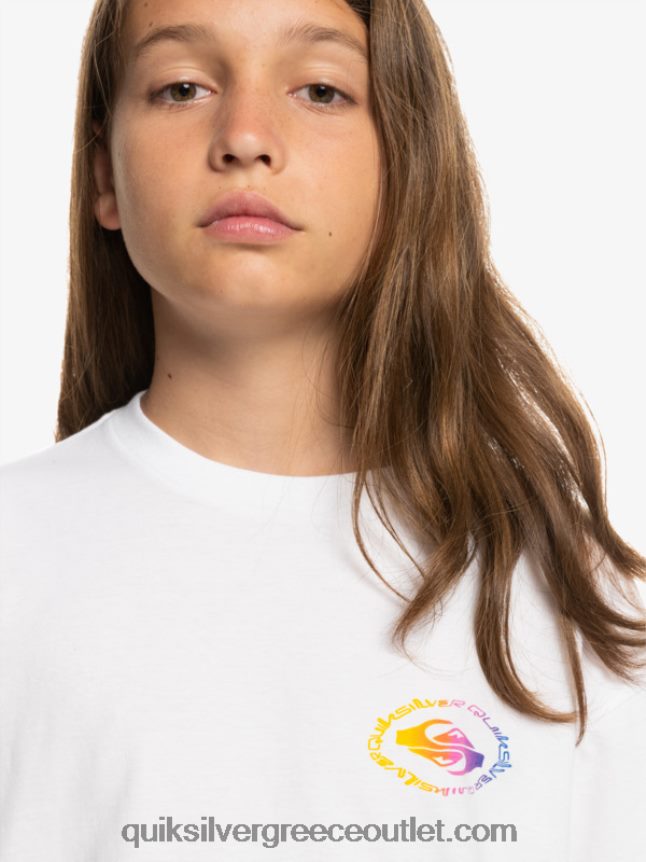 Μπλουζάκι με σημαία 8-16 radical Quiksilver αγόρια 66LP841967 άσπρο