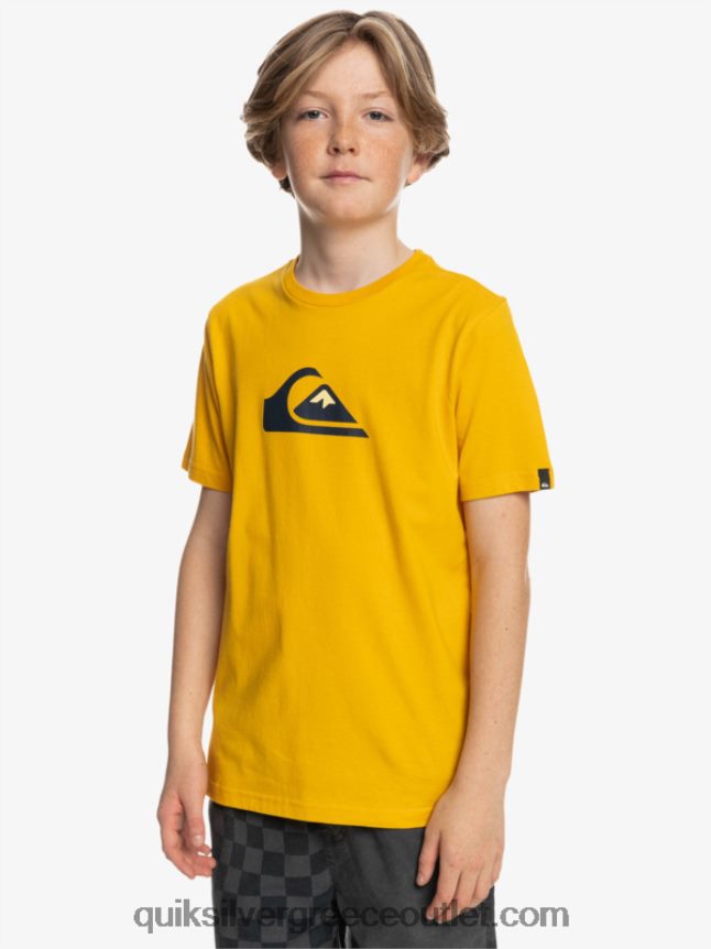 λογότυπο comp - t-shirt Quiksilver αγόρια 66LP842316 χρυσή ράβδος