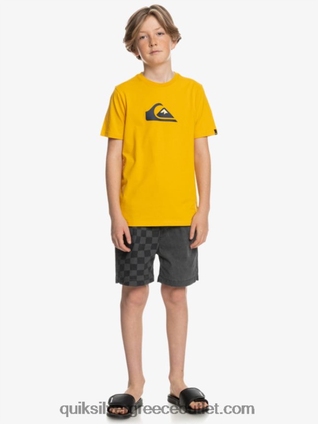 λογότυπο comp - t-shirt Quiksilver αγόρια 66LP842316 χρυσή ράβδος