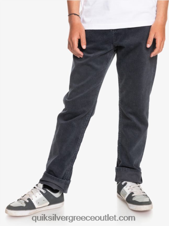 Κοτλέ παντελόνι κράκερ 8-16 Quiksilver αγόρια 66LP842330 μαύρος