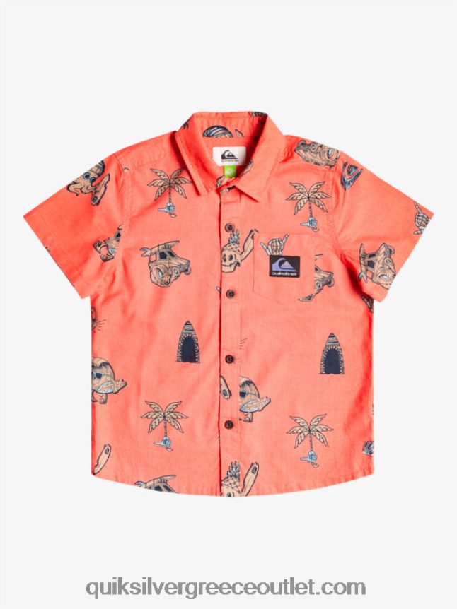 2-7 πουκάμισο nono surfday Quiksilver αγόρια 66LP842130 φρέσκος σολομός nono surfday αγόρι