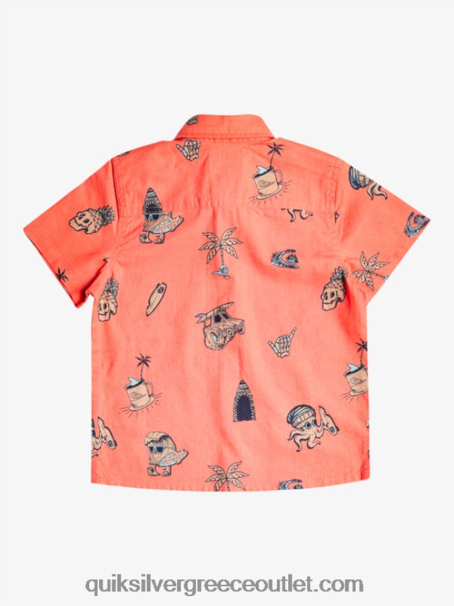 2-7 πουκάμισο nono surfday Quiksilver αγόρια 66LP842130 φρέσκος σολομός nono surfday αγόρι