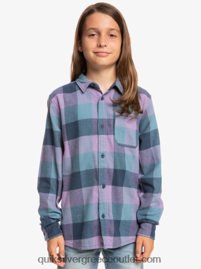 Φανελένιο πουκάμισο με μακριά μανίκια 8-16 Quiksilver αγόρια 66LP842304 διακριτικά μπλε μητρική μύγα