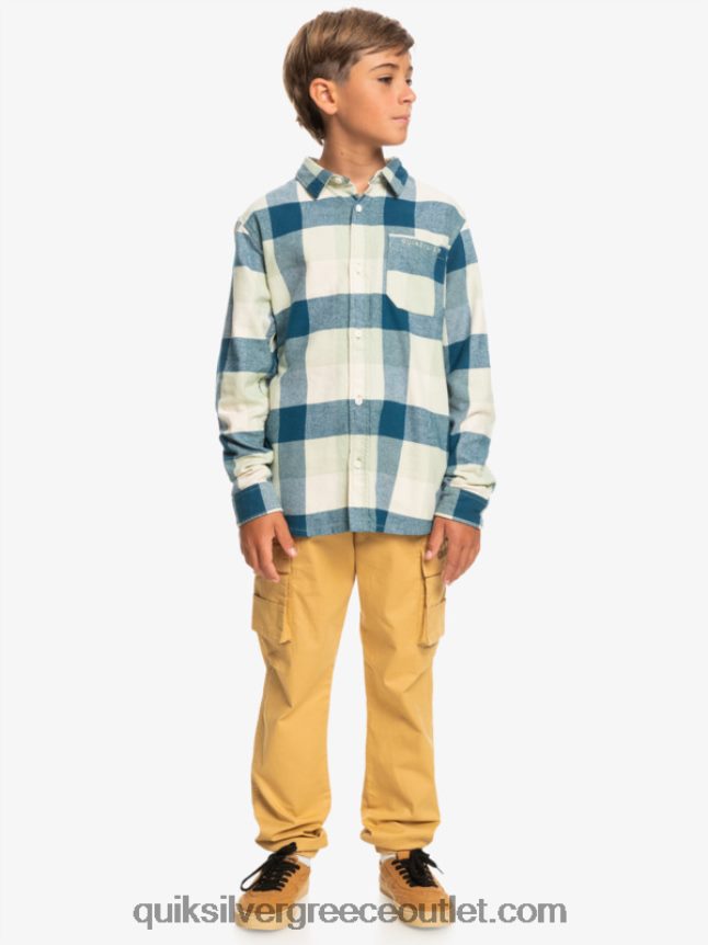 Φανελένιο πουκάμισο με μακριά μανίκια 8-16 Quiksilver αγόρια 66LP842305 φασκόμηλο της ερήμου