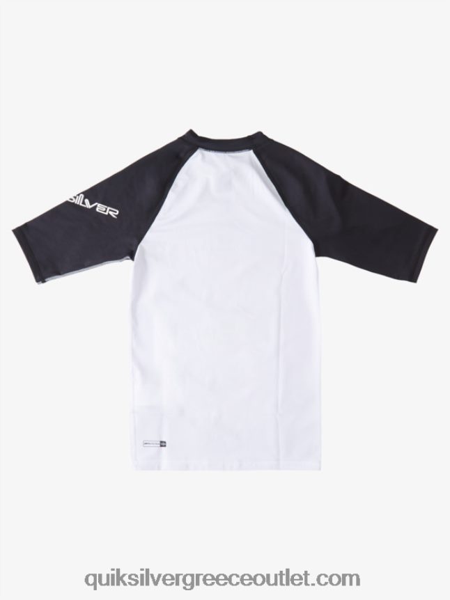 8-16 all time κοντομάνικο upf 50 rashguard Quiksilver αγόρια 66LP842245 άσπρο μαύρο