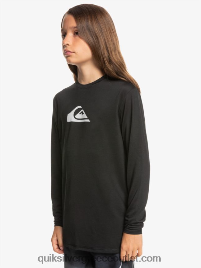 8-16 σταθερό σερί ls νεανικό l/sl μπλουζάκι σερφ Quiksilver αγόρια 66LP842117 μαύρος