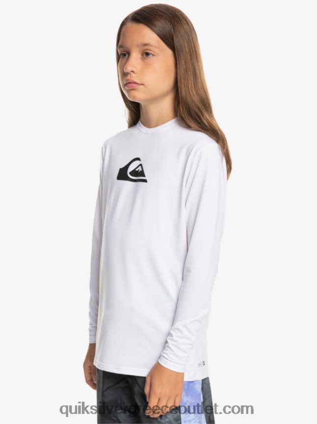 8-16 σταθερό σερί ls νεανικό l/sl μπλουζάκι σερφ Quiksilver αγόρια 66LP842118 άσπρο