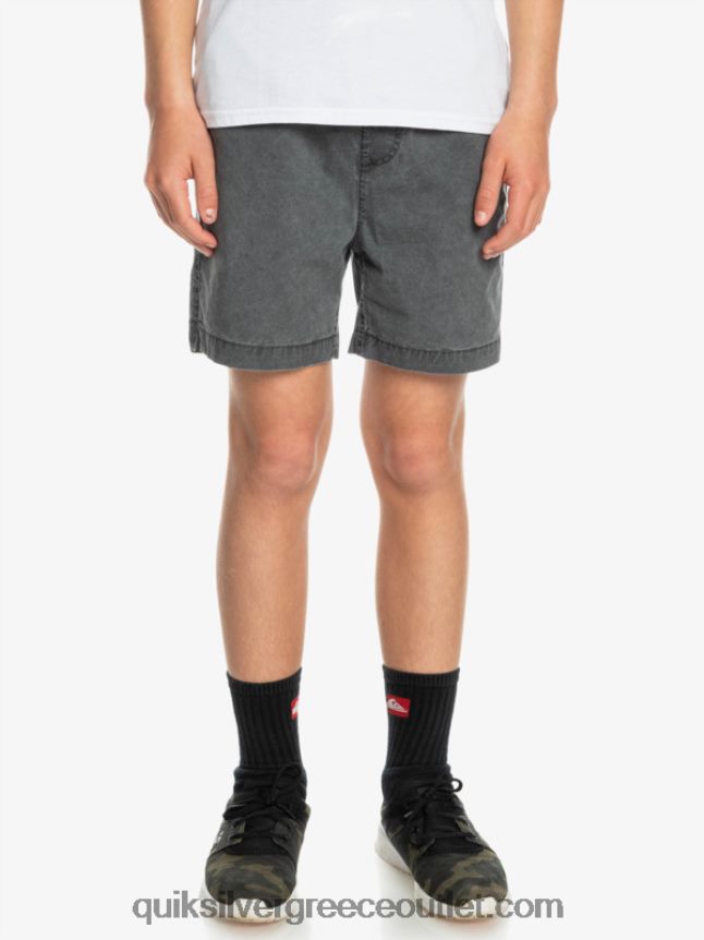 8-16 taxer 15 ελαστικό σορτς μέσης Quiksilver αγόρια 66LP842079 μαύρος