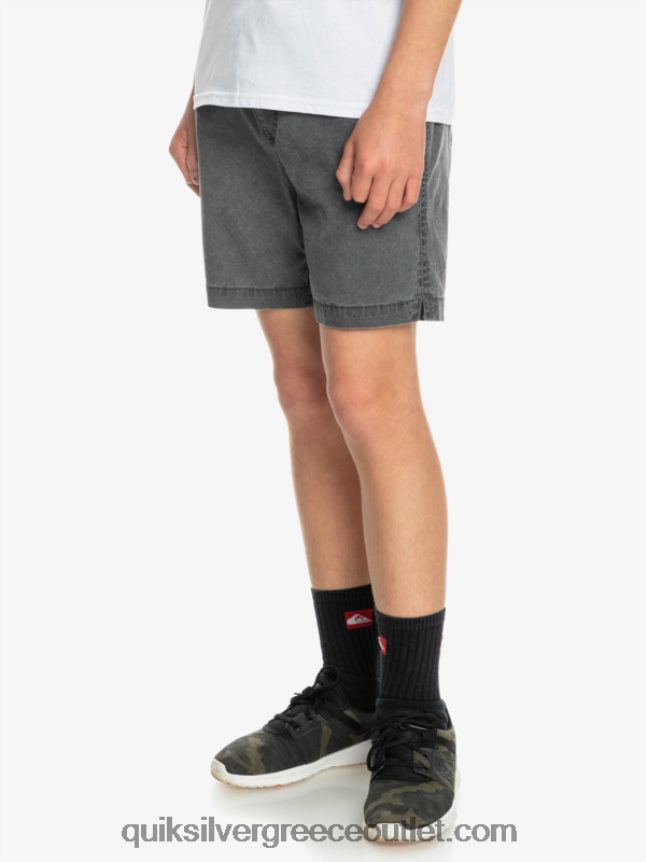 8-16 taxer 15 ελαστικό σορτς μέσης Quiksilver αγόρια 66LP842079 μαύρος