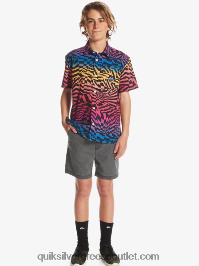8-16 taxer 15 ελαστικό σορτς μέσης Quiksilver αγόρια 66LP842079 μαύρος