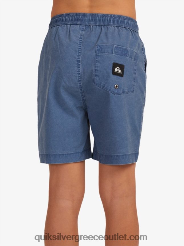 8-16 taxer 15 ελαστικό σορτς μέσης Quiksilver αγόρια 66LP842083 διακριτικά μπλε
