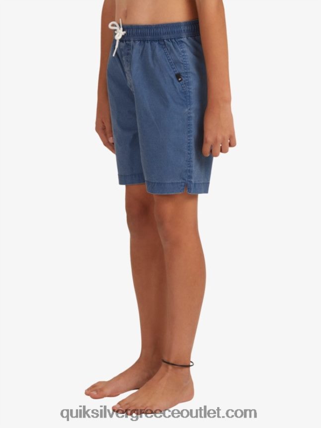 8-16 taxer 15 ελαστικό σορτς μέσης Quiksilver αγόρια 66LP842083 διακριτικά μπλε