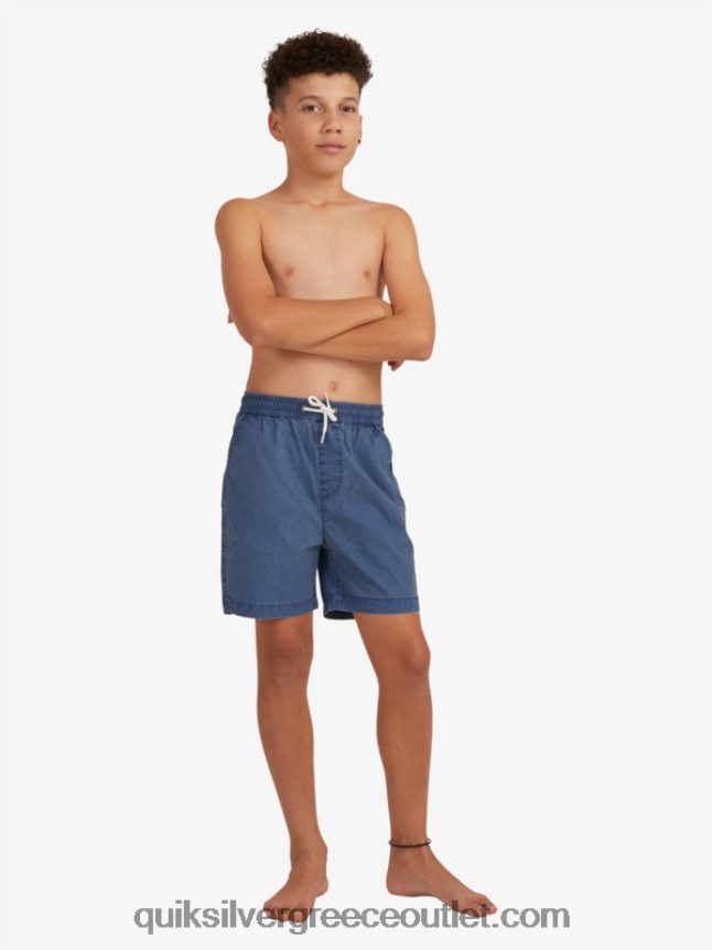 8-16 taxer 15 ελαστικό σορτς μέσης Quiksilver αγόρια 66LP842083 διακριτικά μπλε