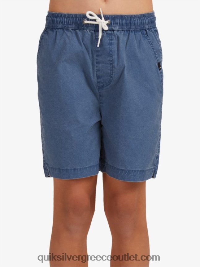 8-16 taxer 15 ελαστικό σορτς μέσης Quiksilver αγόρια 66LP842083 διακριτικά μπλε