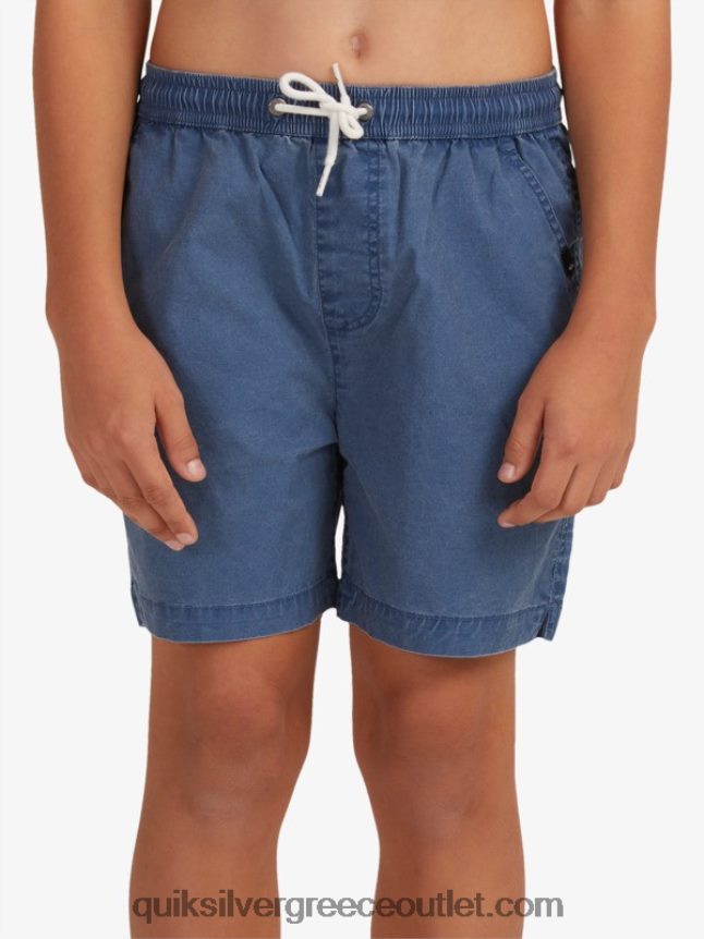 8-16 taxer 15 ελαστικό σορτς μέσης Quiksilver αγόρια 66LP842083 διακριτικά μπλε