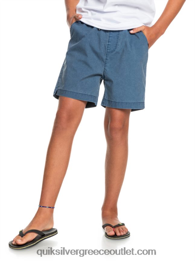 8-16 taxer 15 ελαστικό σορτς μέσης Quiksilver αγόρια 66LP842083 διακριτικά μπλε
