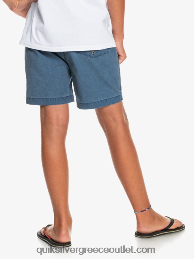 8-16 taxer 15 ελαστικό σορτς μέσης Quiksilver αγόρια 66LP842083 διακριτικά μπλε