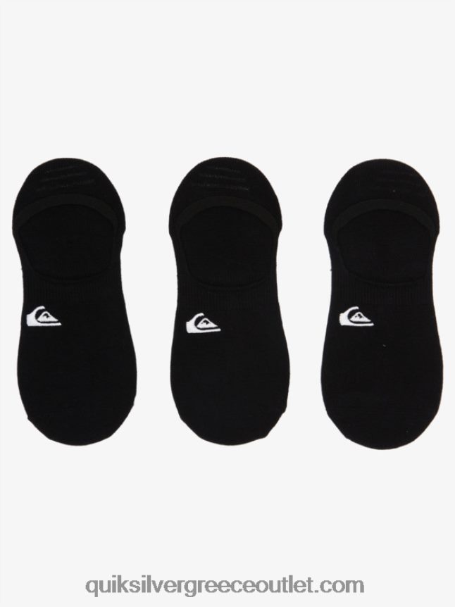 Κάλτσες 3 συσκευασιών χωρίς εμφάνιση Quiksilver άνδρες 66LP84777 μαύρος
