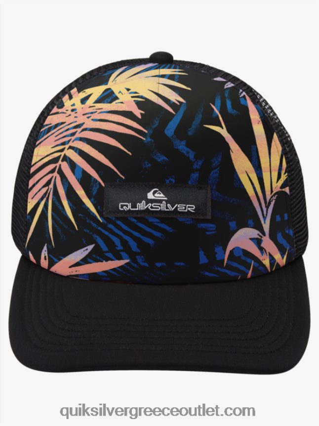 καπέλο φορτηγατζή κοτέτσι Quiksilver άνδρες 66LP841051 μαύρο σκισμένο